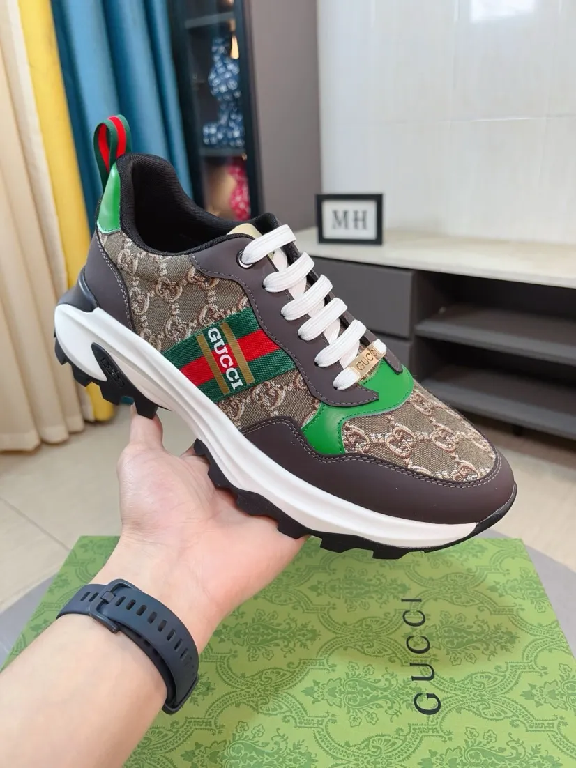 Men's shoes 💰458🌹🌹[GUCCI] Gucci's new lace-up casual men's shoes are on the market first, and the materials and workmanship are superior to all versions on the market. The highest quality shipped first-layer cowhide with imported original perforated materials➕Genuine leather lining, privately molded soft outsole, high foot comfort, imported special materials highlight the brand's unique charm, high-end customization 38-44